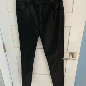 Express black coated super high waisted skinny jeans !